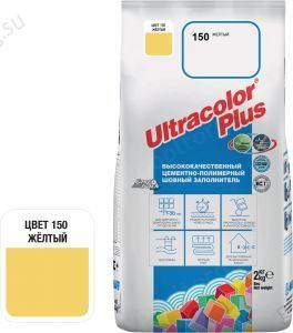 Затирка для швов Mapei Ultracolor Plus, 150 (желтый), 2 кг