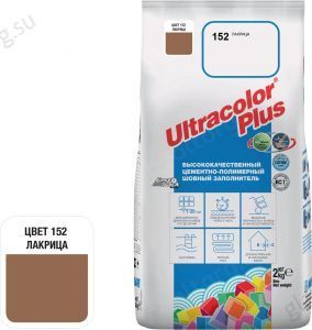 Затирка для швов Mapei Ultracolor Plus, 152 (лакрица), 2 кг