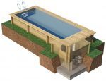 Каркасный бассейн Urban деревянный 6х2,50х1,33 с картриджным фильтром (27180614)