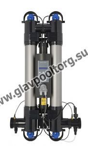 Установка УФ обеззараживания воды 42 м3/ч Elecro Steriliser UV-C 2x55 Вт, DLife indicator + дозирующий насос (HRP-110-EU)