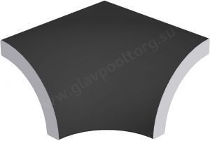 Плитка бордюрная угловая Acepool Negro Matt 75х75 мм (905732)