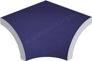 Плитка бордюрная угловая Acepool Azul Oscuro Matt 75х75 мм (905729)